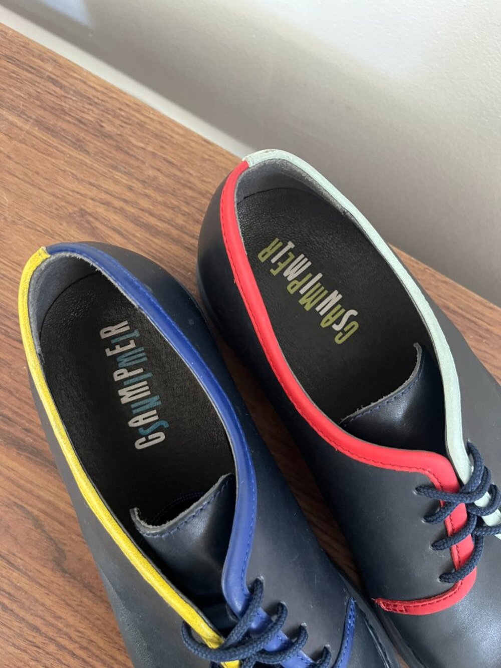 CAMPER Navy Multicolor Lace Up Oxford Dress Shoes Men's size EU43/US 9.5 Quirky - Picture 3 of 7